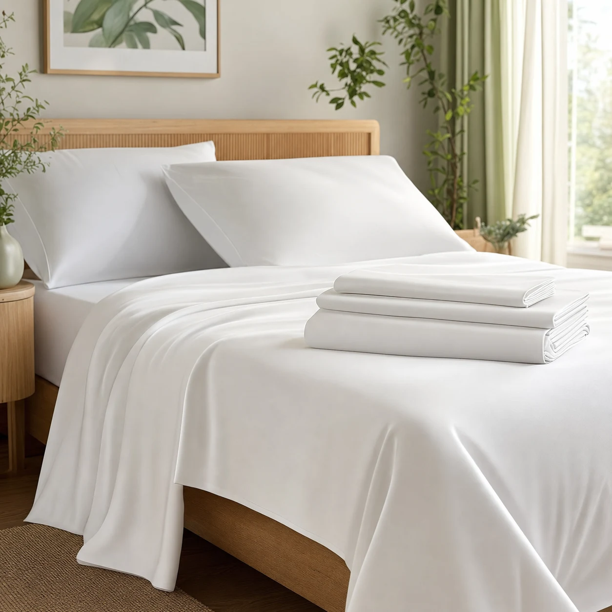Bedsure Bamboo Viscose Queen Sheet Set